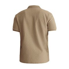 Solid Color Jacquard Short Sleeve Casual Polo Collar Men's