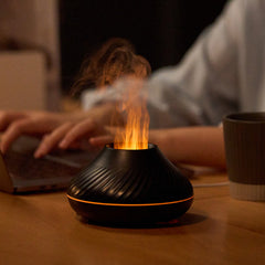 Newest RGB Flame Aroma Diffuser 130Ml 3d Colorful Flame Humidifier